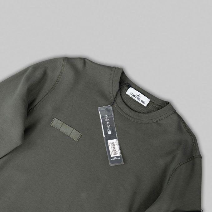 Khaki Zip Sleeve Pocket Sweatshirt