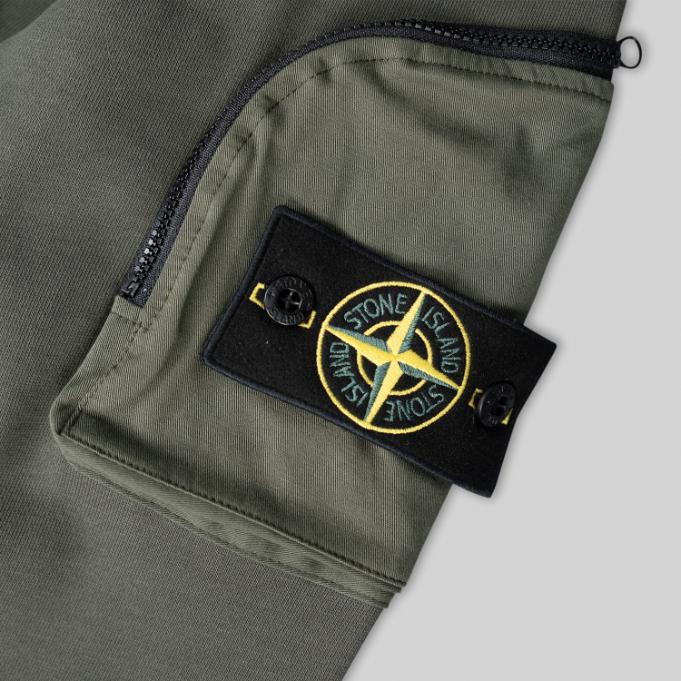 Khaki Zip Sleeve Pocket Sweatshirt