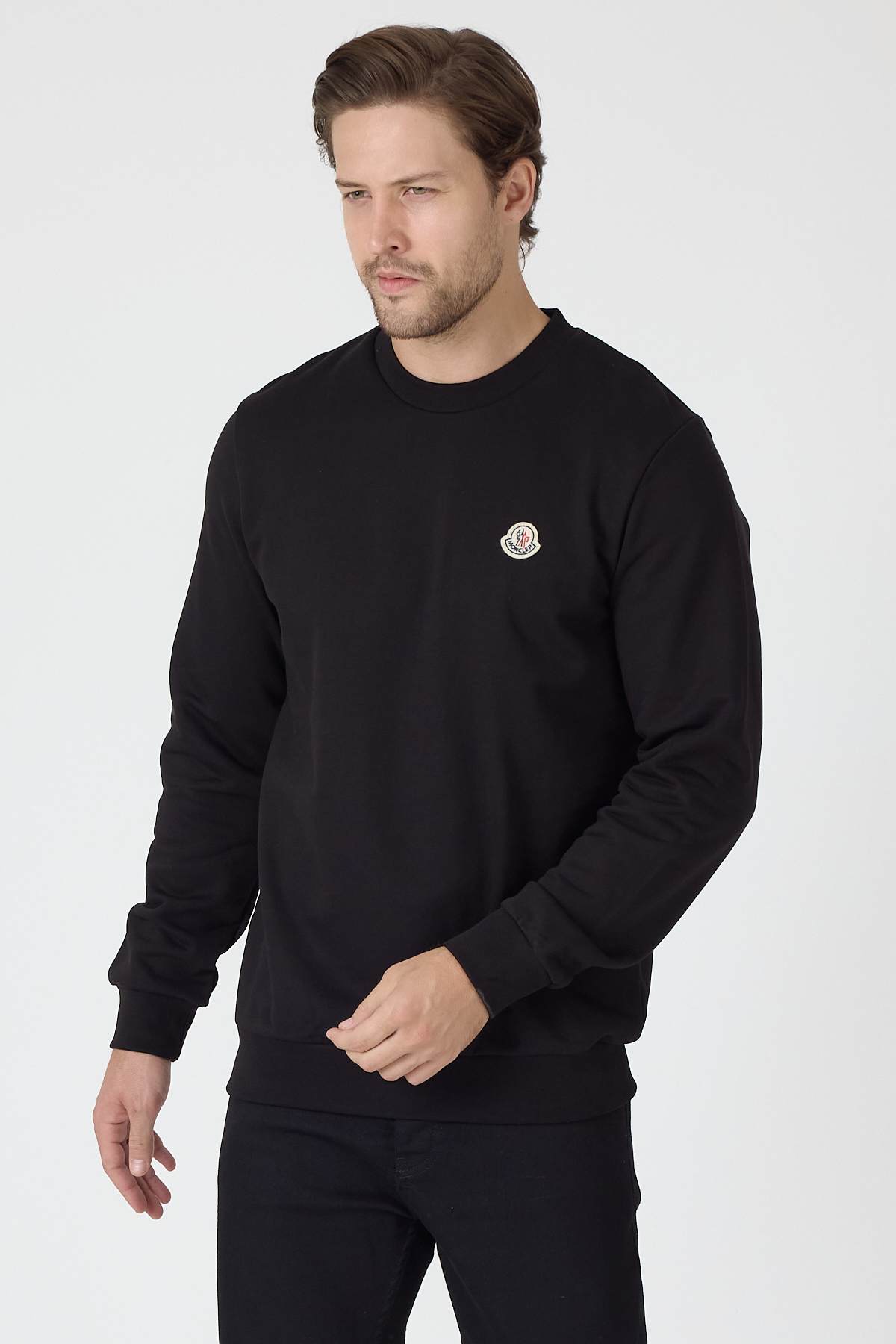 Black Logo Patch Crew Neck Sweatshirt - Image 6