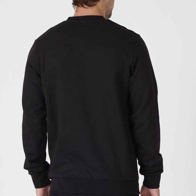 Black Logo Patch Crew Neck Sweatshirt