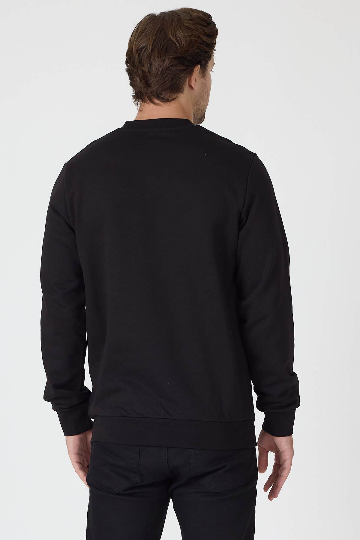 Black Logo Patch Crew Neck Sweatshirt - Image 8